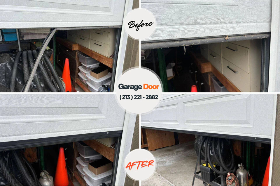 Before and after: garage door opener repair Belle, MO